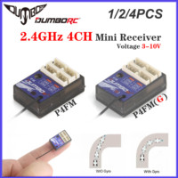 1/2/4PCS DUMBORC 2.4GHz 4CH P4FM P4FMG Mini Receiver 3-10V for RC Transmitter X4 X6 DDF-350 X6PM-350 Remote Controller Car Truck