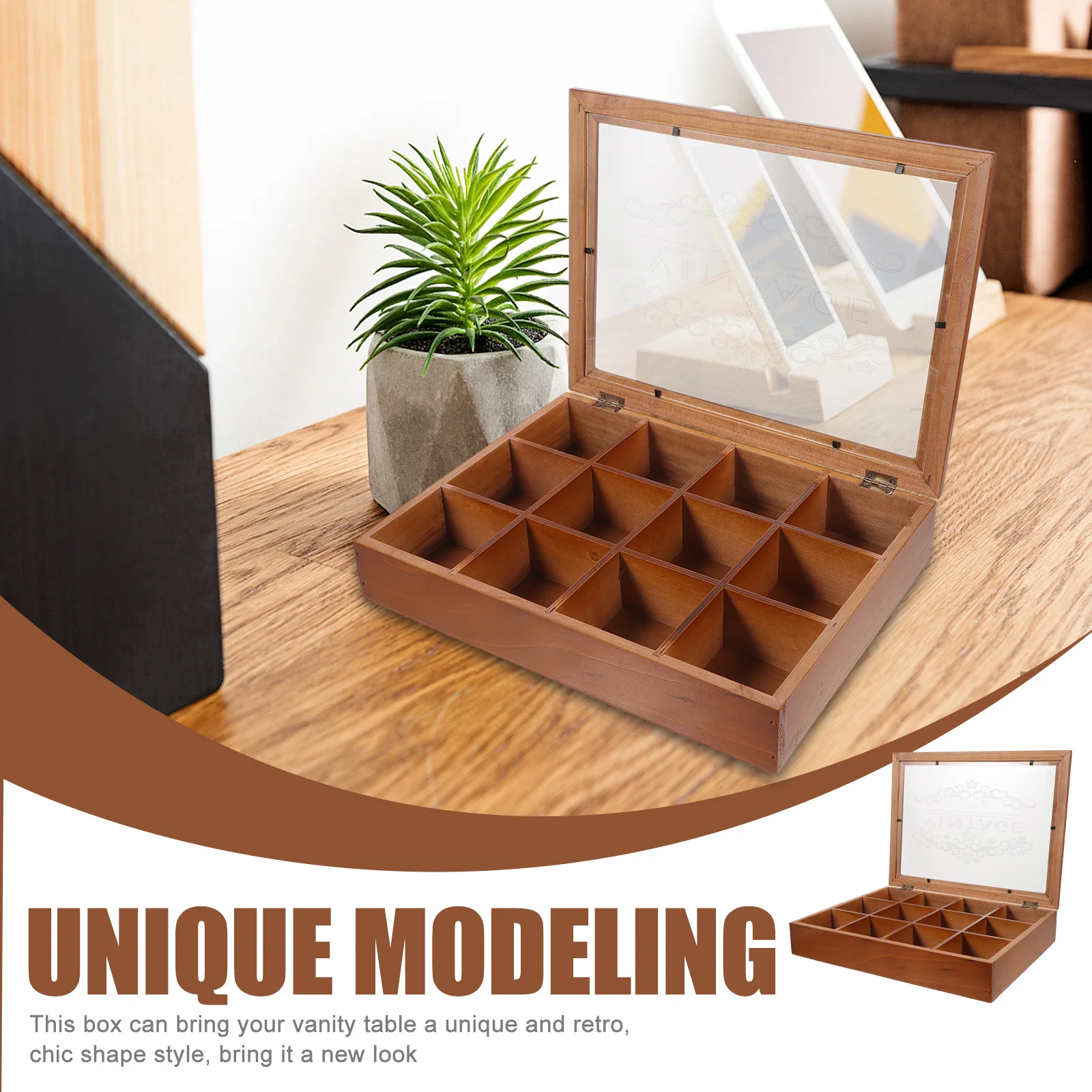 

Wood Jewelry Organizer Box Retro Decorative Storage Case for Necklaces Earrings Rings Vanity Table Display Wood Box