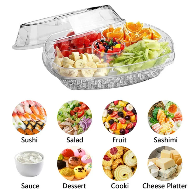 

AB33-Подносы для сервировки льда для вечеринок с крышкой, сервировочный поднос с льдом под мышкой для вечерние ужина, прочный семейный сбор