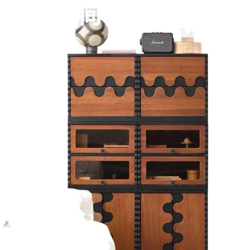 

Французский средневековый ретро-комод-тумба для ТВ, модульный шкаф для спальни и гостиной, из массива дерева, для небольшой квартиры, для хранения вещей