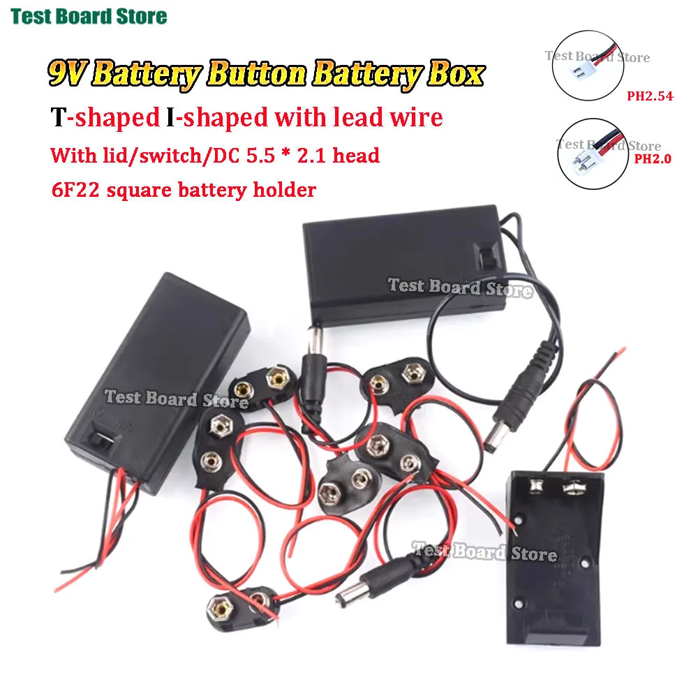 

1PC 9V Battery Connector Power Clips DC Jack Male Female Alligator Snap Adapter Wire Holder Cable 9 Volt Lead Socket Plug Barrel