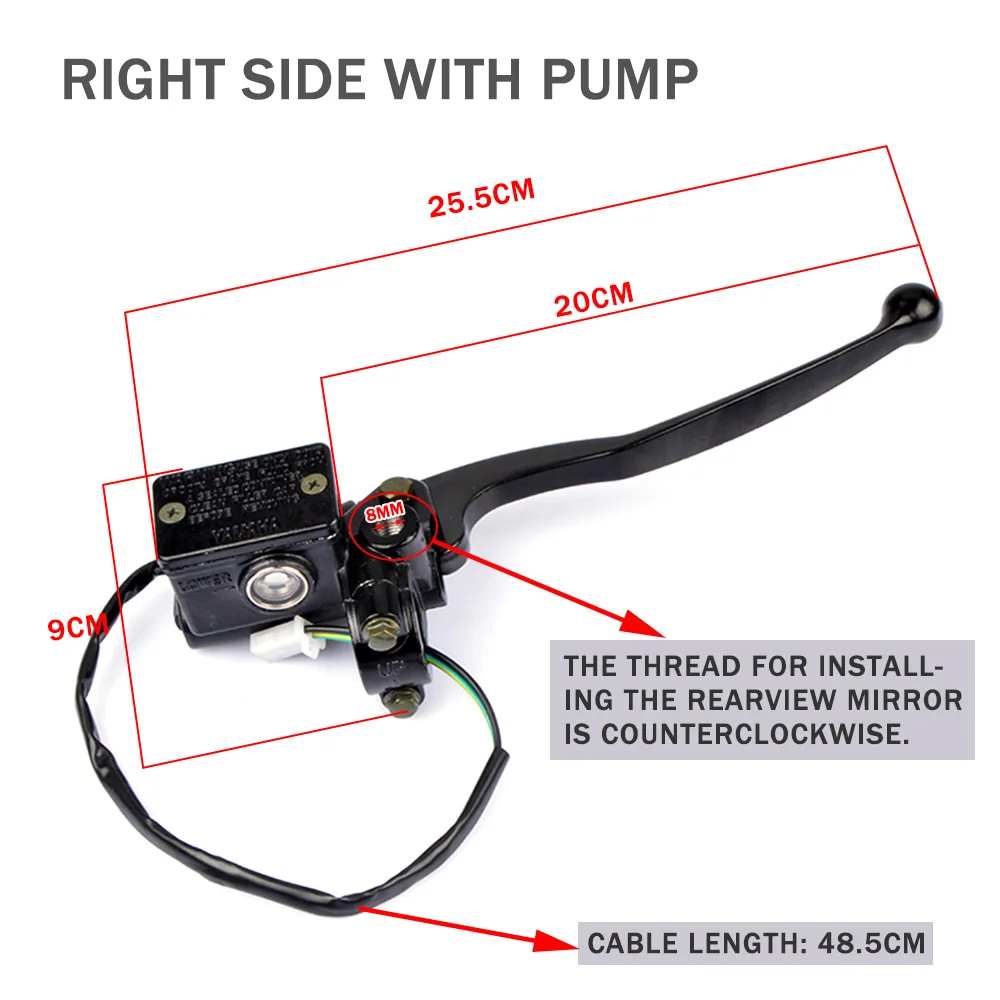 Replacement Front Brake Master Cylinder for YBR125 Motorcycle Hydraulic Pump Assembly Left Right