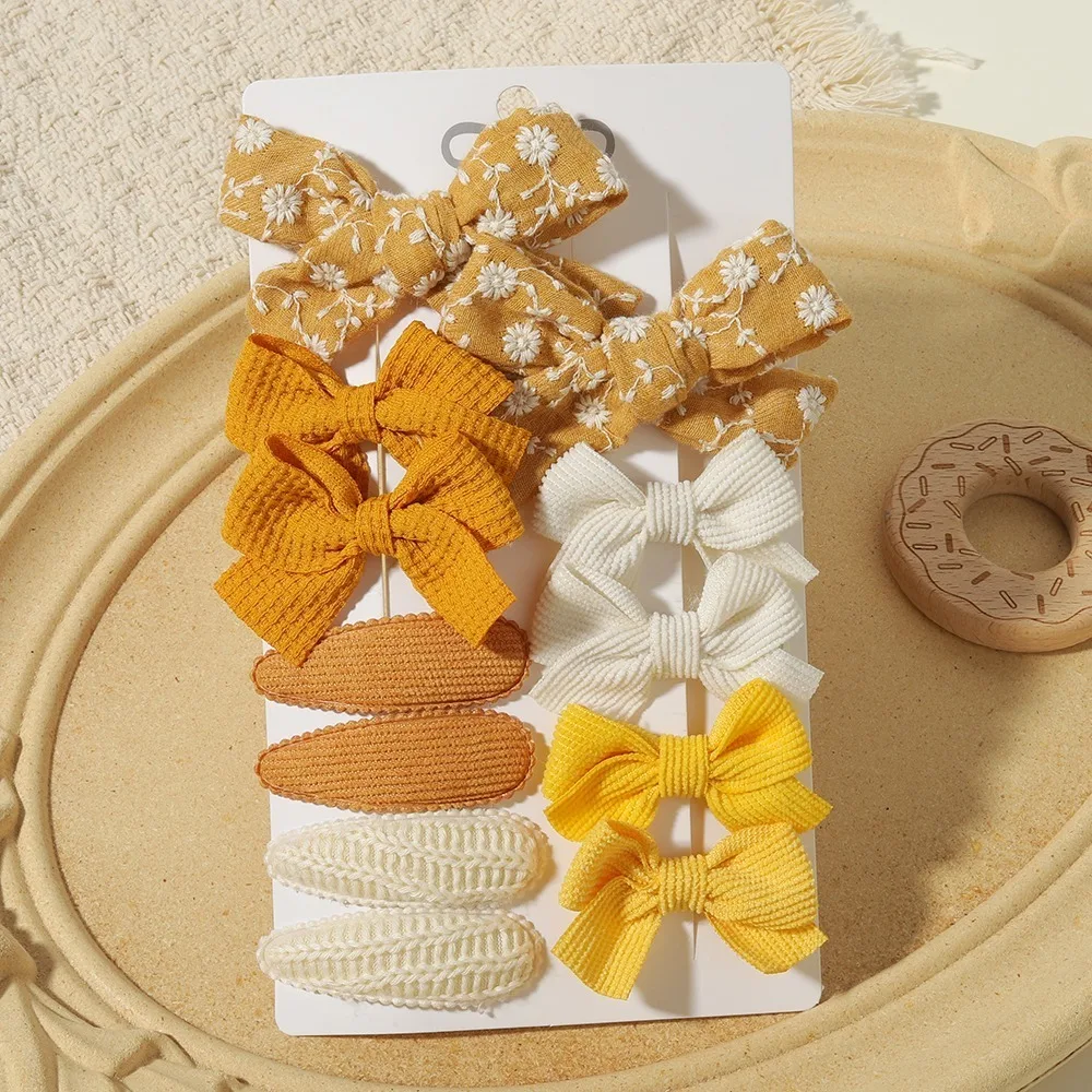 12-teiliges Set Mädchen Haarspangen mit Schleife, Niedliche Stoff-Haarklammern, Rutschfeste Haarnadeln für Kleinkinder, Kinder und Teenager, Haaraccessoires – Detail 11