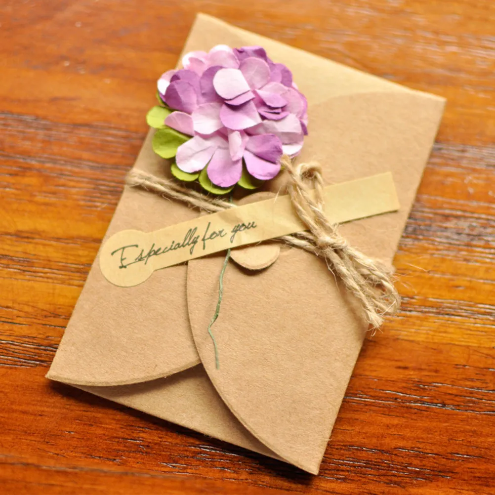 

18Pcs Dry Flower Greeting Cards Kraft Paper Beautiful Elegant Handwork Design Suitable for Family Girlfriend