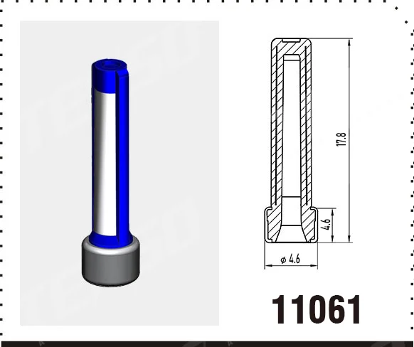 100 PCS Fuel Injector Kits 4.6*4.6*17.8mm 6.5 Pressure Regulating Valve Stainless steel Filter Blue 100um