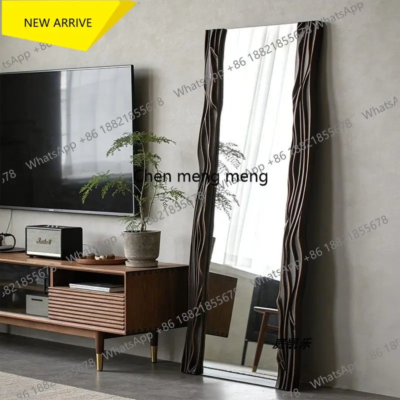 z183 Wabi Sand Wind Home Full Body Mirror American Wind Irregular Floor Mirror Home Living Room Wall Decorative Mirror