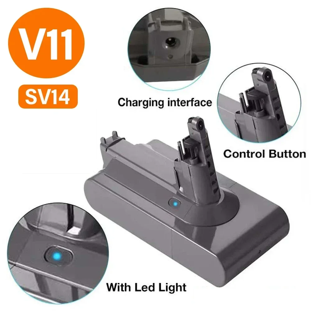 for Dyson Rechargeable Bateria 6000mAh V6 V7 V8 V10  SV10 SV11 SV12 SV14 SV15 V11 V12 SV09 Vacuum Cleaner Battery DC34 Battery