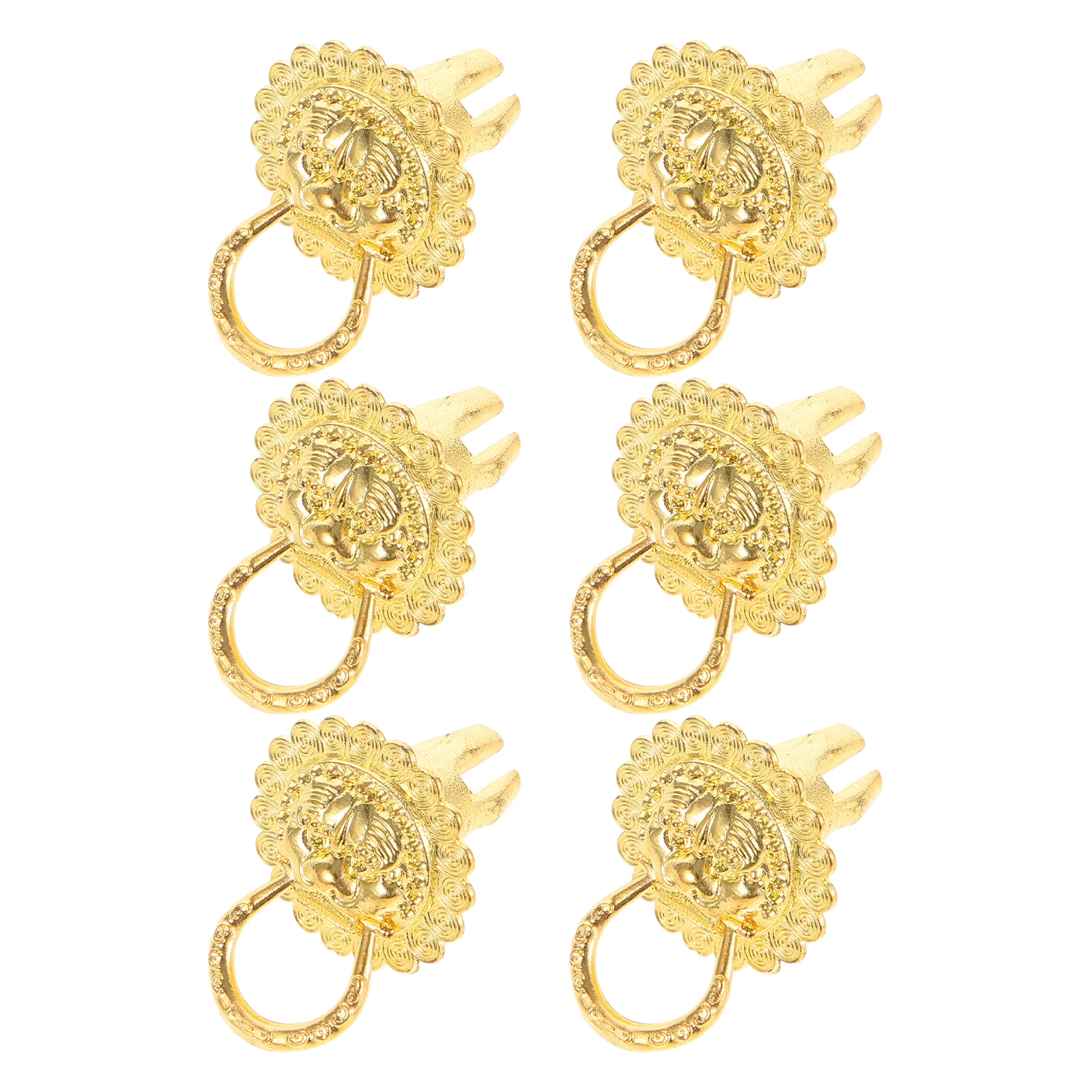

6pcs Lion Head Pull Ring for Vintage Boxes Jewelry Cabinets Suitcases Furniture Kitchen Wardrobe Door H les
