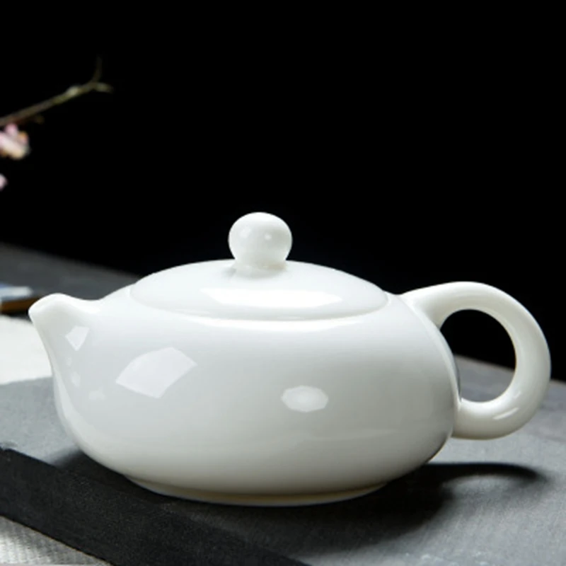 

white small tea pot,single pot lifting beam side pot ceramic hand tea set