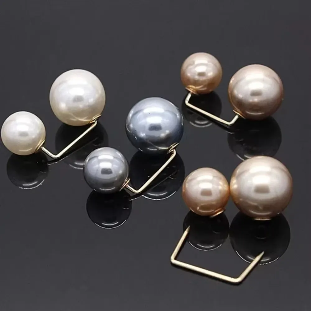 3/6/8PCS Double Head Pin Pearl Brooch Non-Slip Adjustable Collar Clip Waist Fastening Pins DIY Sewing Multi-Purpose Brooches