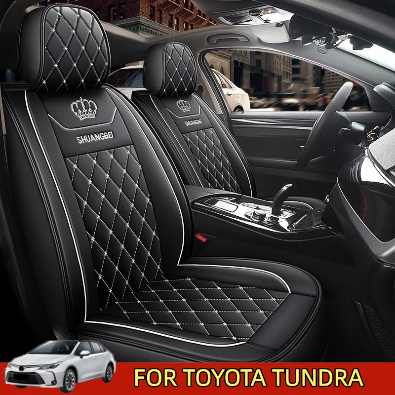 

Чехол на автомобильное сиденье TOYOTA TUNDRA, водонепроницаемый, из искусственной кожи, удобный передний и задний ряд, 5-местный, полностью завернутый чехол на сиденье