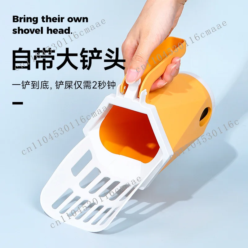 Cat litter shovel comes with its own garbage bag to store the shit shoveling artifact cat cleaning supplies pet cat shit shovel