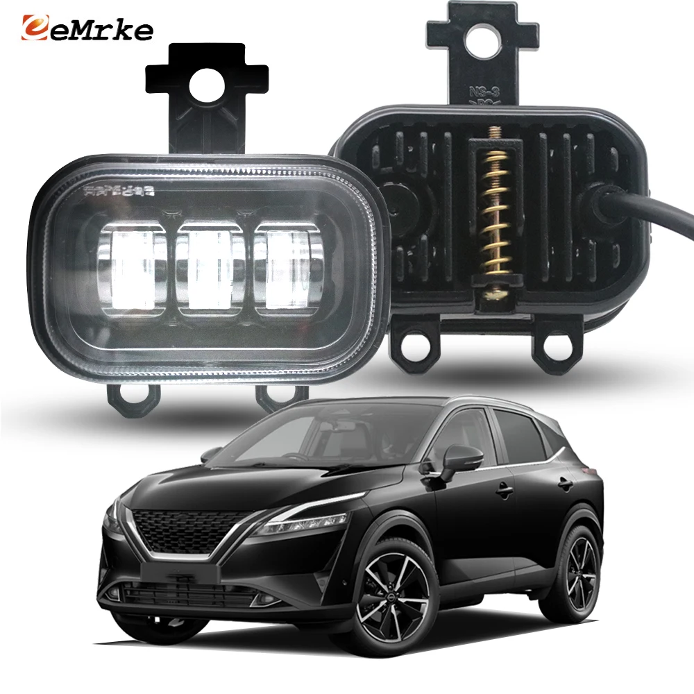 

5-минутная замена светодиодных PTF DRL и прозрачных линз противотуманных фар для Nissan Qashqai J12/Qashqai e-POWER 2022 2023 Автомобильные противотуманные фары дальнего света 40 Вт