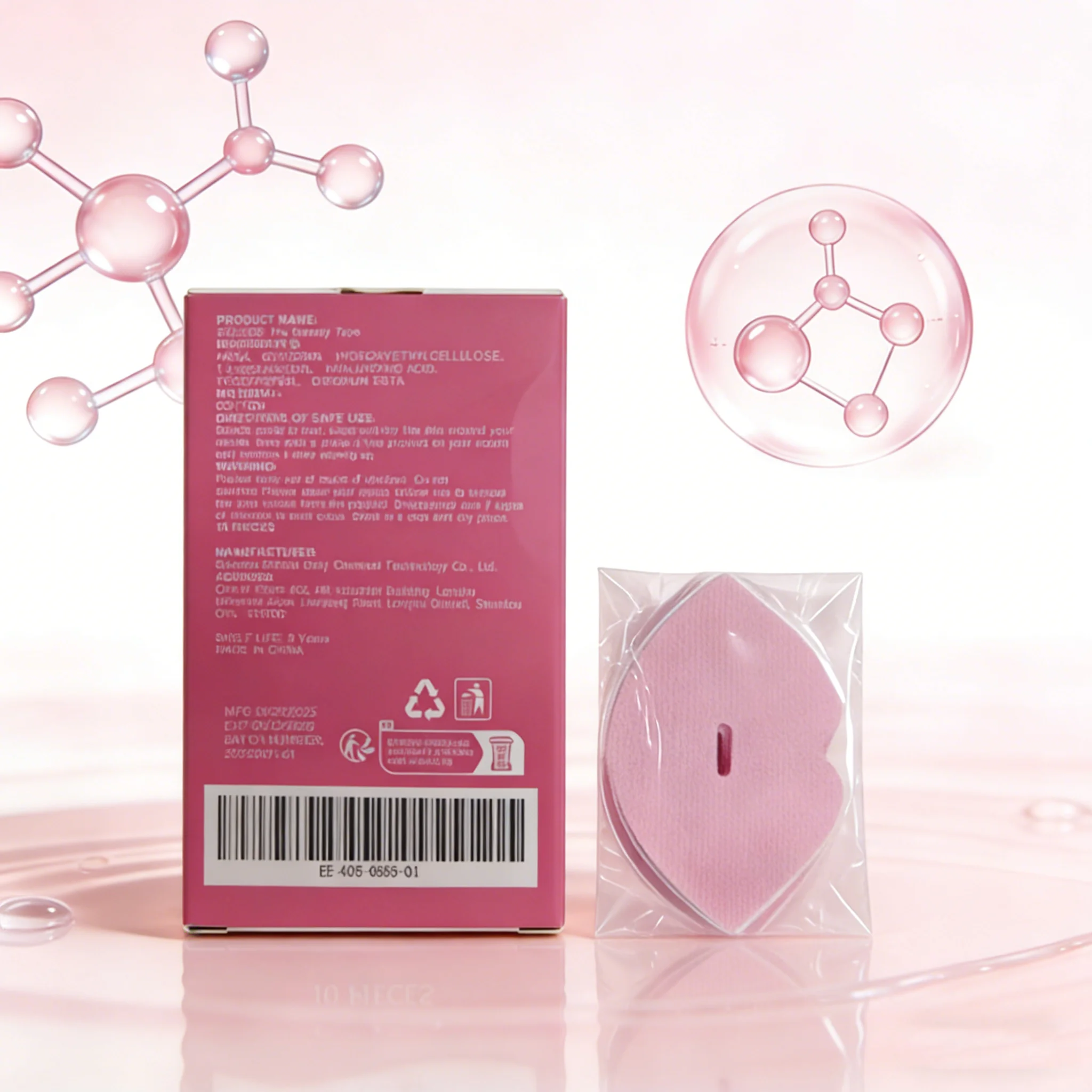 립 마스크 패치 핑크 10개, 보습 립 케어, 매끄러운 입술을 위한 나이트 트리트먼트