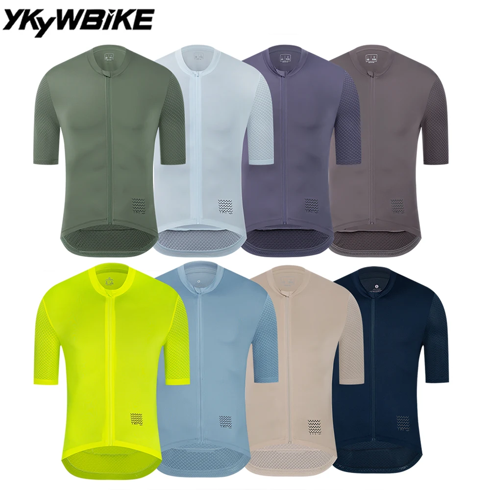 

YKYWBIKE Men Summer Short Sleeve Cycling Jersey New Color Breathable Shirts MTB Maillot Race Road Bike Tops Bicycle Clothing