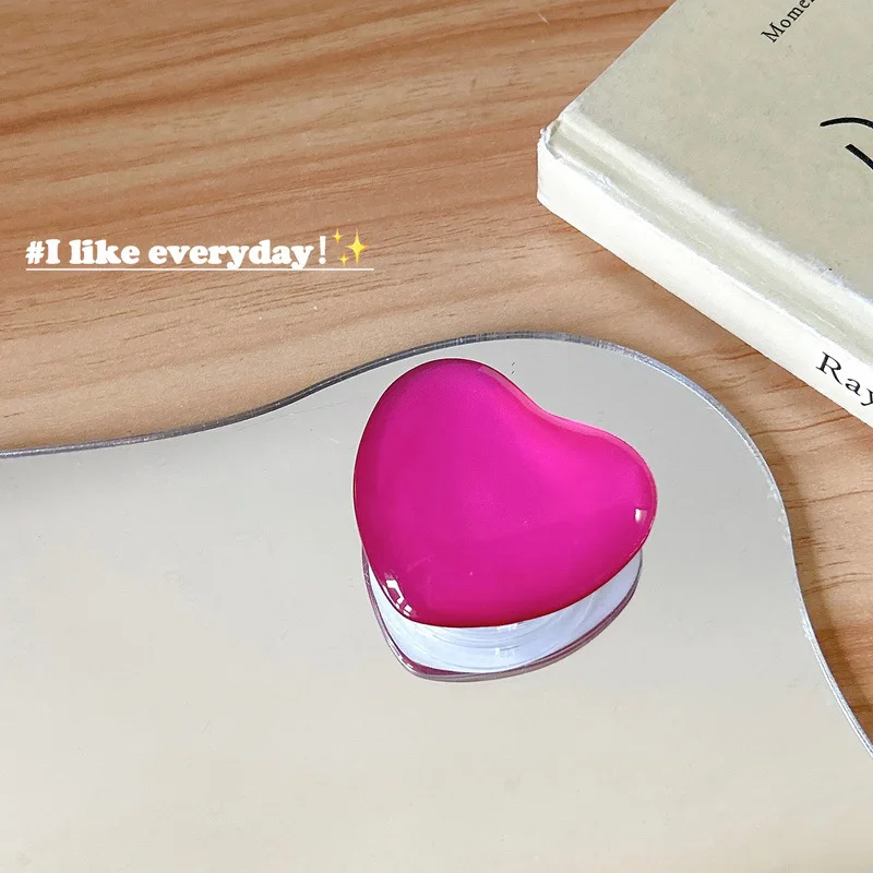Стеклянное сердце, маленький свежий стиль Ins, кронштейн для подушки безопасности для мобильного телефона, клейкий тип, выдвижной однотонный опорный кронштейн, портативный