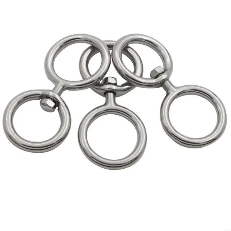 حلقات معدنية متينة مقاومة للصدأ تدور 360 درجة لإدارة الحبال في معدات التخييم والمشي لمسافات طويلة 24BD