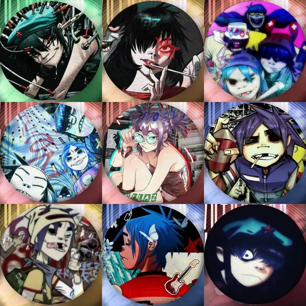 Virtual Music Band Gorillaz  Badge Tinplate Meme Round Brooch for Hat Bag Creative Lapel Jewelry Accessories Gifts