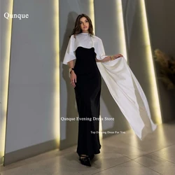 Qunque New Mermaid Evening Dresses Customized Bespoke Occasion Dresses Vestidos De Graduación Sexy Cape Sleeves Party Prom Gowns