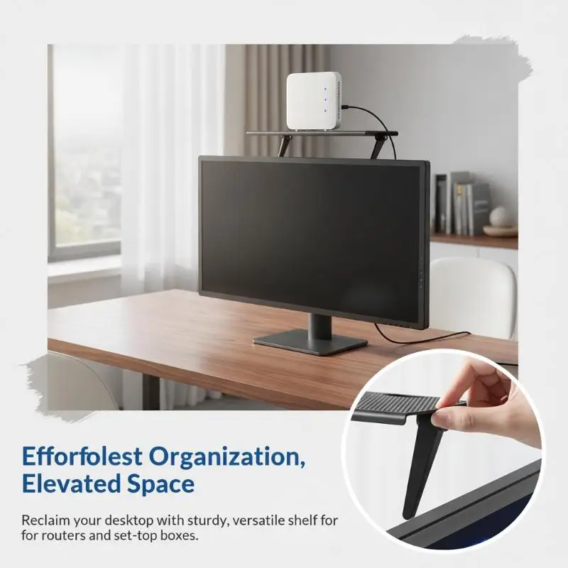TV Screen Top Storage Rack 1Pcs Universal Fit Organizer for Home Office Monitor Remote Router Accessory Holder