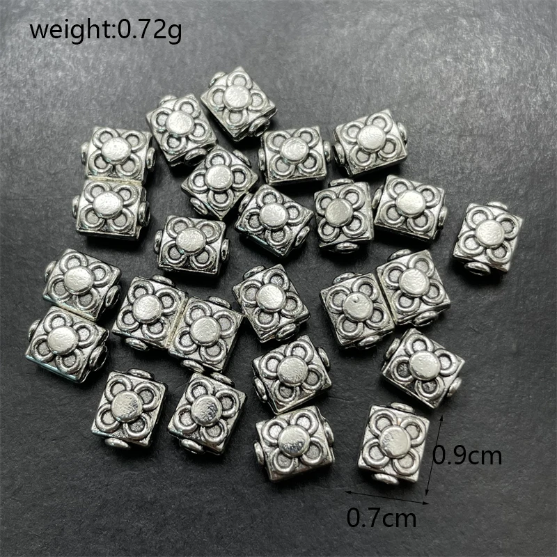 3-color Tibetan Silver Bronze Red Copper Perforated Gasket Make Needle Thread Jewelry Bracelet Necklace Connector Accessories