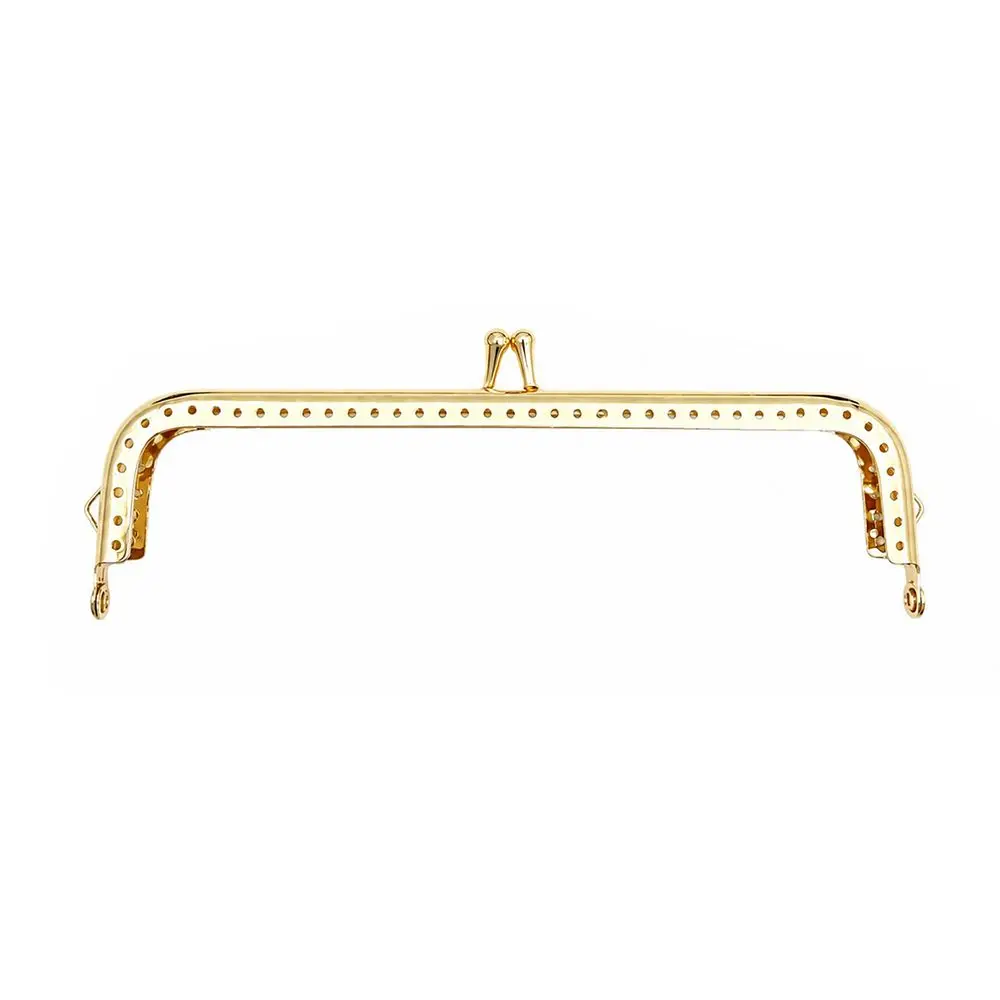 New Metal Alloy Frame Kiss Clasp Frame Sewing Hole Design Rectangle Bag Hardware Clutch Frame Bag Sewing Project