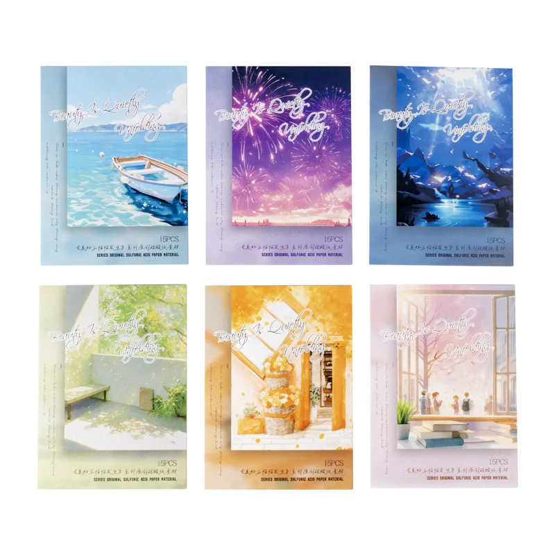 24sets/lot Memo Pads Material Paper Beauty is quietly happening Junk Journal Scrapbooking paper Background Decoration stationery