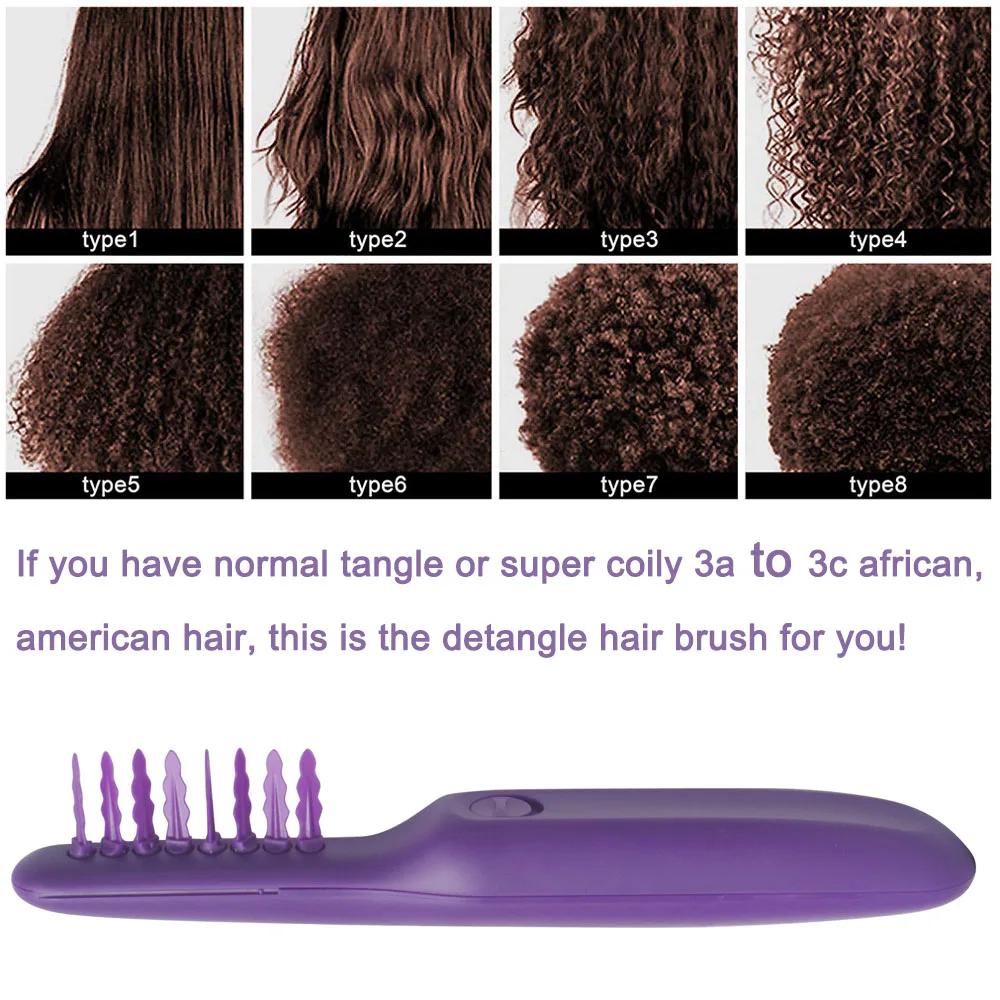 Electric Detangling Hair Brush Portable Electric Detangling Hair Comb Automatic Solve Tangled Hair Massage Comb For Curl Hair