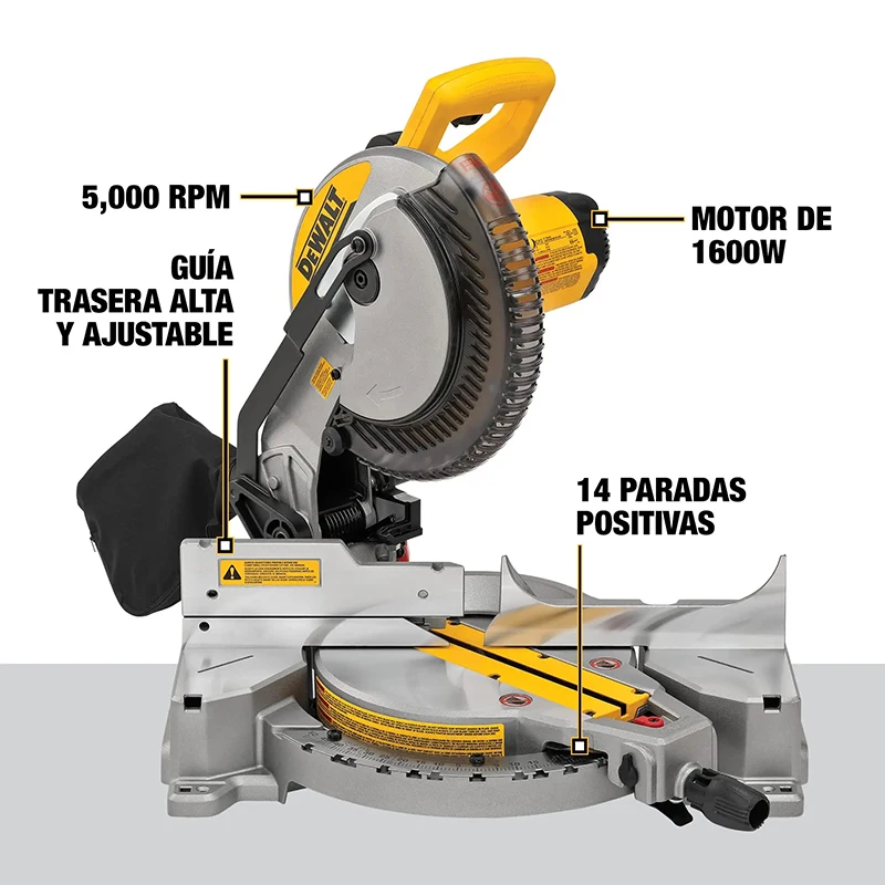 DEWALT DW713 Miter Saw Industry Aluminum Machine 10-Inch 15-Amp Single Bevel Compound Push-Pull Wood Aluminum Cutting Saw 220V