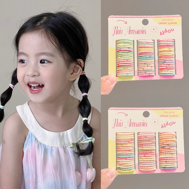 

50 шт., новая мягкая эластичная повязка для волос ярких цветов для маленьких девочек, детская тканевая милая простая резинка для волос, резинка, детские аксессуары для волос