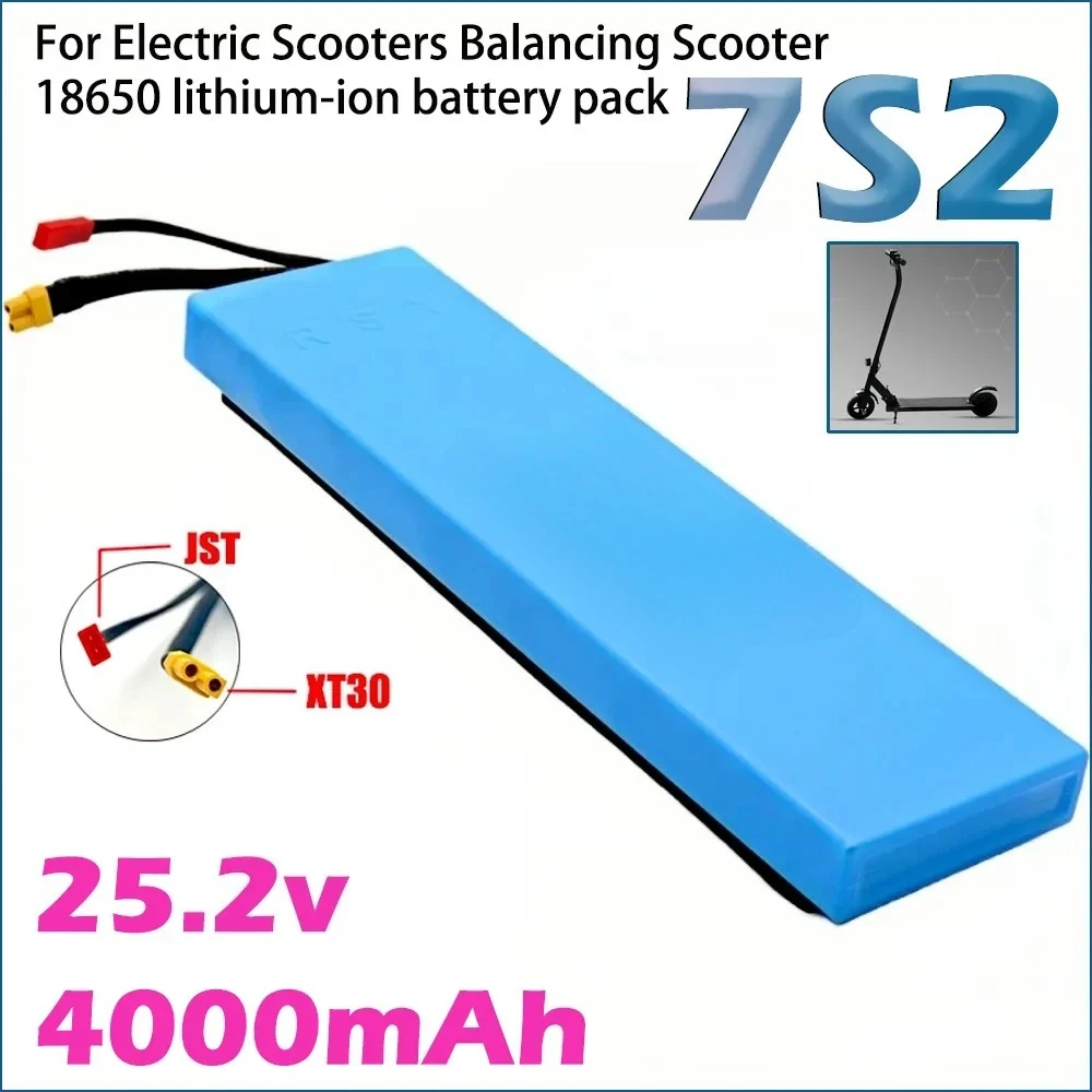 7S2P 25.2V 4000mAh 18650 Lithium-ion Rechargeable Battery Pack For 29.4V Electric Scooter Battery with BMS