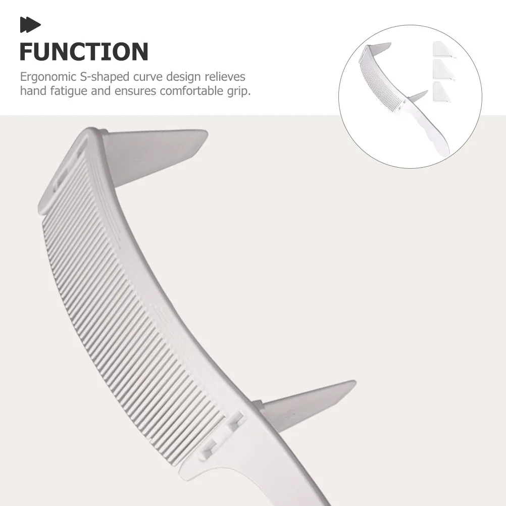 1 Set Barber Haircut Comb Curved S-Shaped Handle Flat Edge Precision Cutting Styling Comb For Men Beard Mustache Trimming Tool view 6