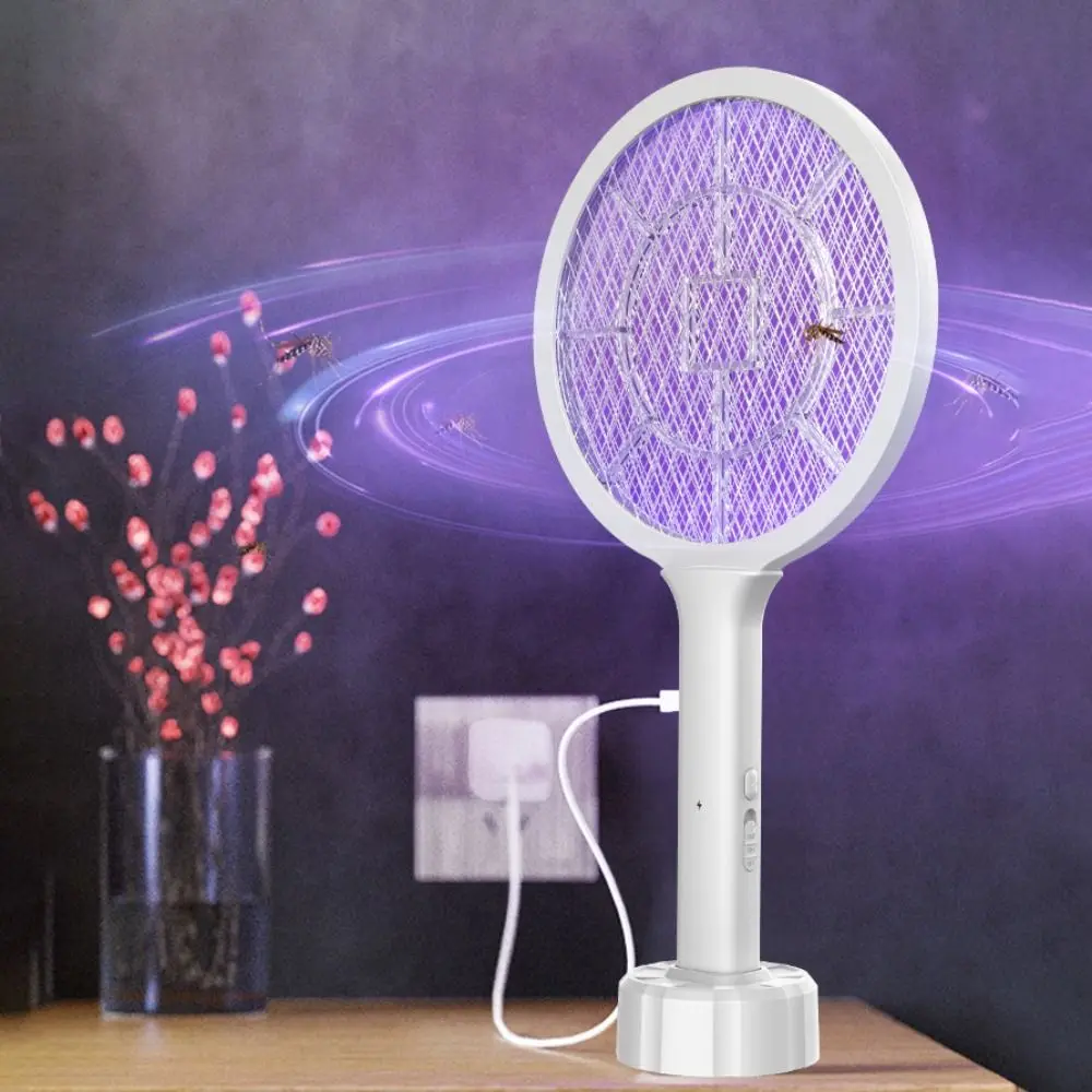 

2-in-1 Electric Mosquito Swatter USB Rechargeable Electric Shock Fly Swatter Automatic Efficient Mosquito Killer Lamp Insect