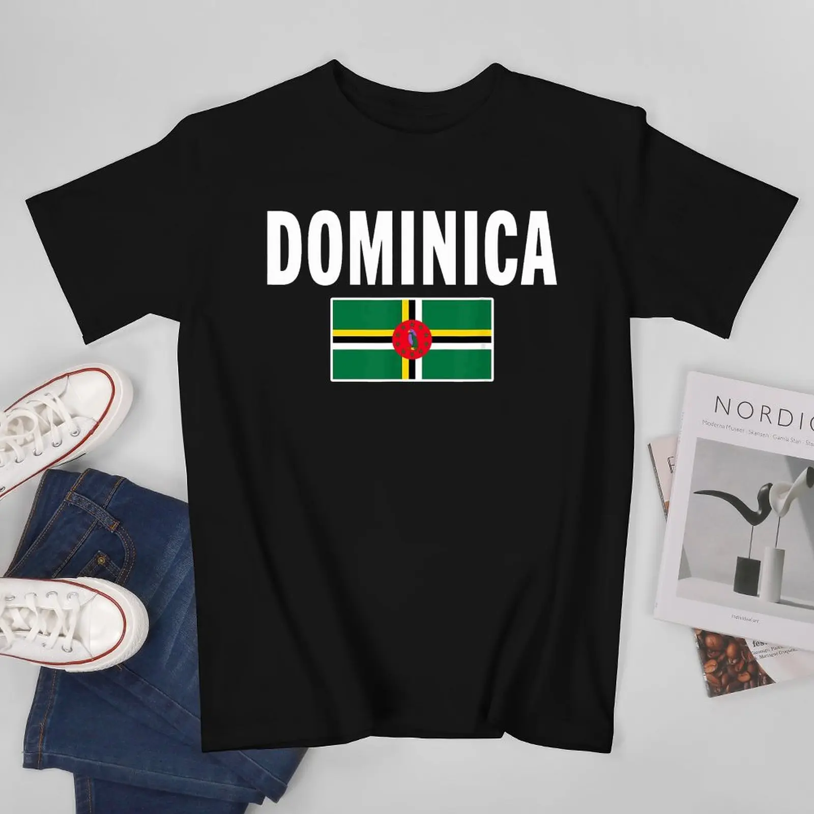 More Design Dominica Flag Dominican Men Tshirt Tees T-Shirt O-neck T Shirts Women Boys Clothing 100% Cotton