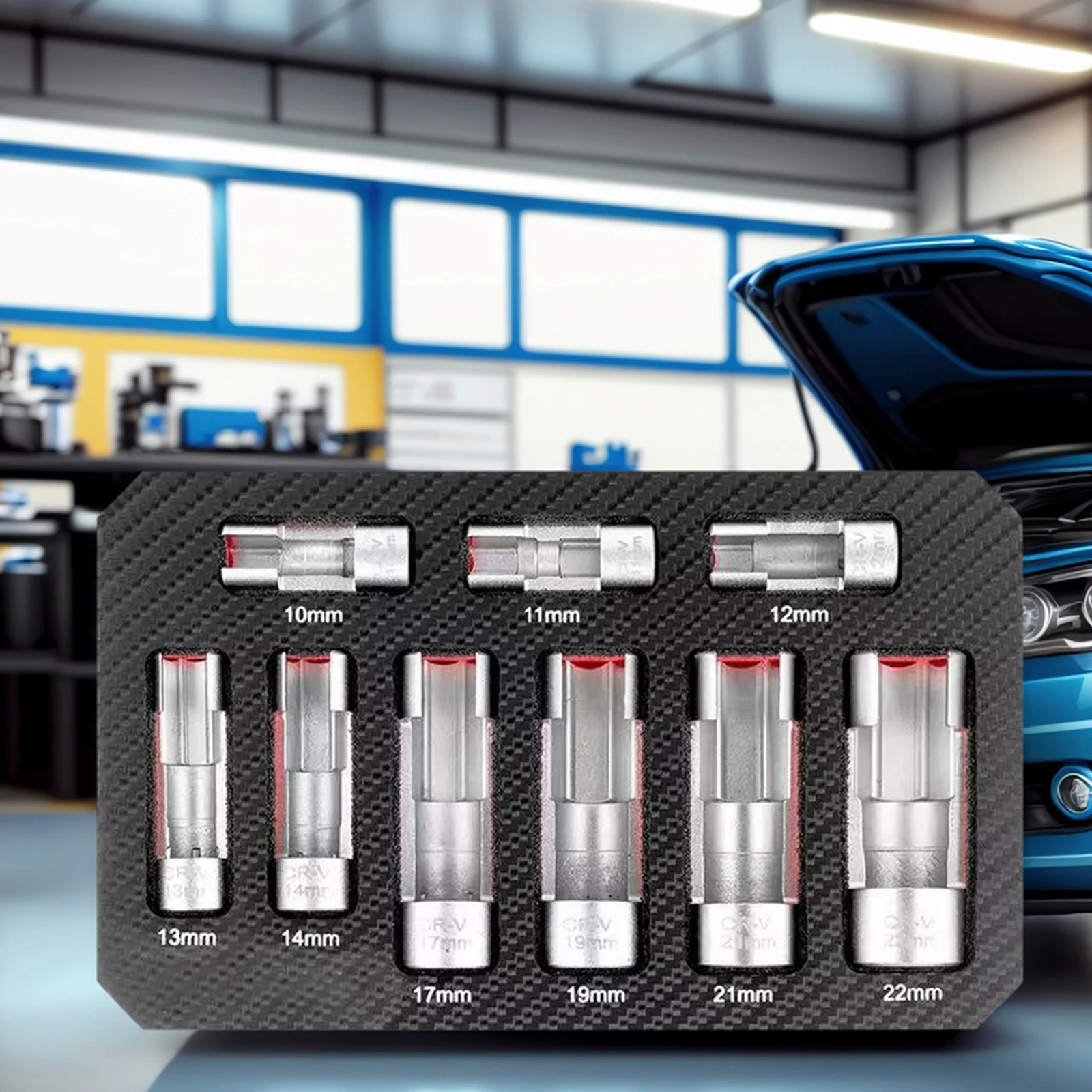 

9 Pieces Oil Pressure Sending Unit Removal Kit Oxygen Sensor Socket Set Oxygen Sensor Removal Socket Tool for Vehicle