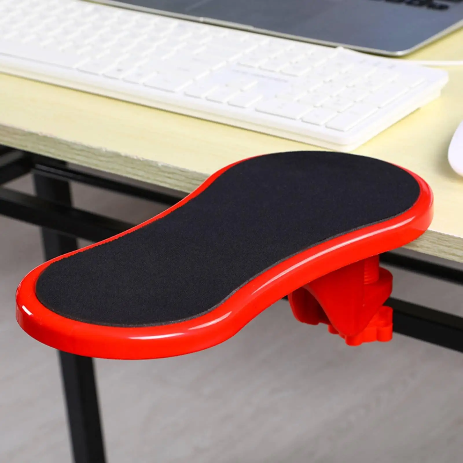 Rotating Desk Armrest 180 Rotation Computer Arm Rest Support Ergonomic Design Clamp-on Armrest for Office Workers, Gaming