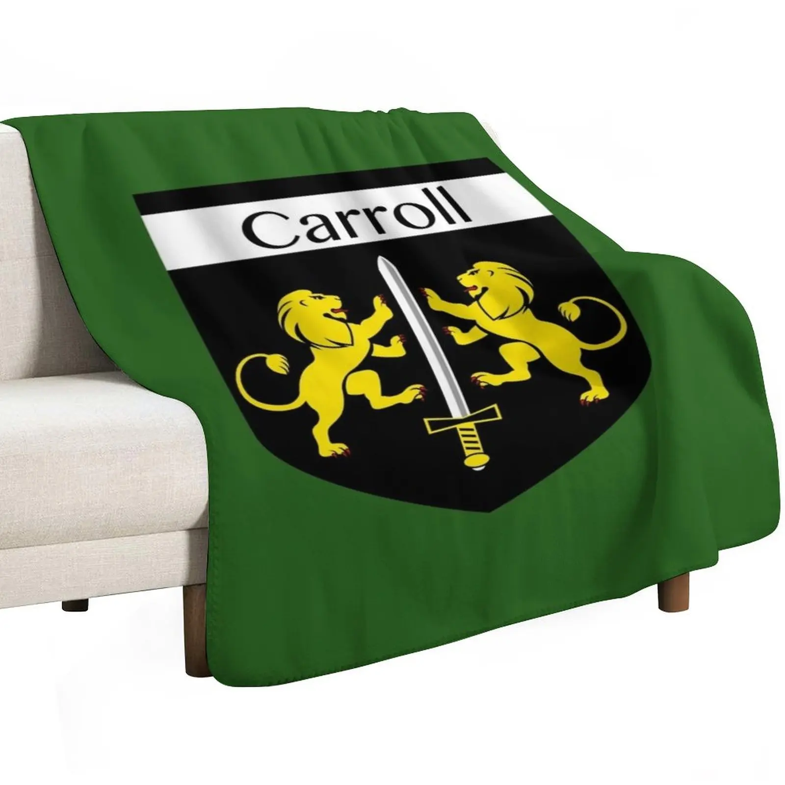 Clan Carroll family crest (small) Throw Blanket Summer Plush Summer Beddings Picnic Cute Bed Fashionable Blankets
