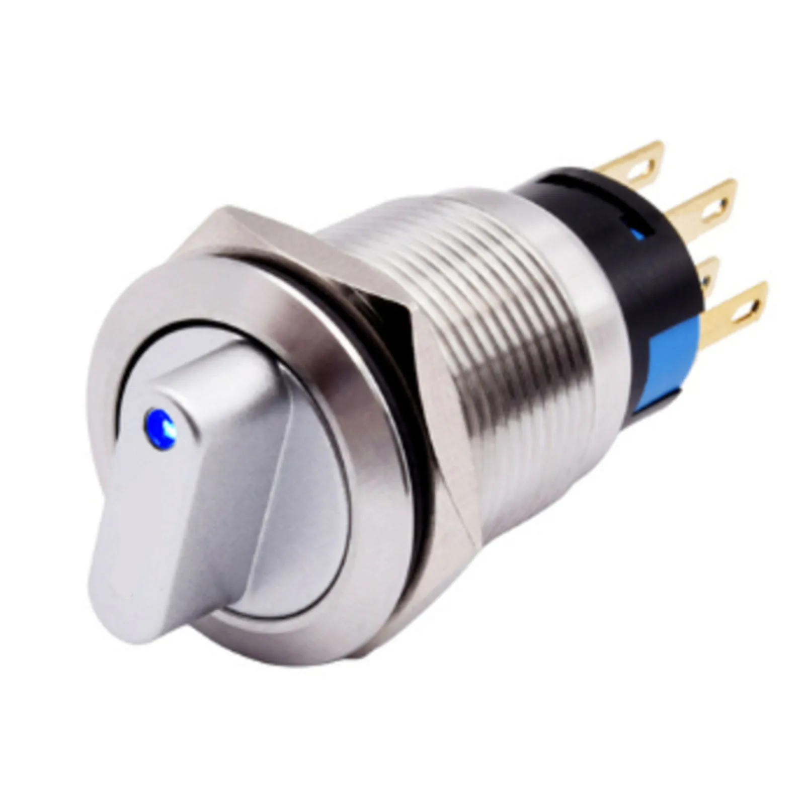 Long lasting Performance 19mm Rotary Switch with LED Light and Stainless Steel Construction 3 Positions 2NO2NC