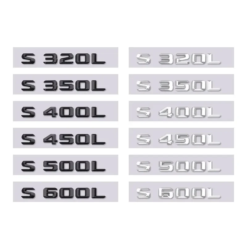 S320L S350L S400L S500L S450L S600L letter logo car sticker for mercedes benz S class refit rear boot displacement trunk label