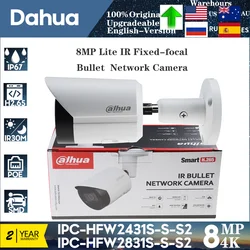 Original Dahua 4K 8MP IPC-HFW2831S-S-S2 4MP IPC-HFW2431S-S-S2 Surveillance IP Camera Security IR 30m P2P Bullet Starlight Camera