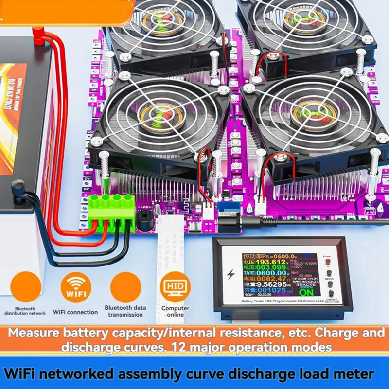 Bw600 150w wifi bluetooth indicador de carga eletrônica testador de bateria detector de capacidade da bateria ferramentas de carregamento usb eua Plug-A86Z