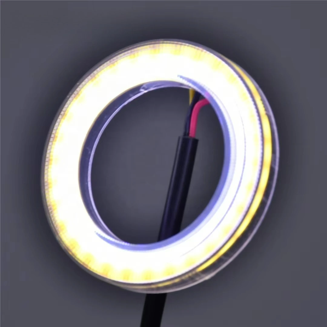 Light Emitting Diode Angel Eye 50mm Motorcycle Light COB Ring Waterproof White/Yellow Ring Light Logo Backlight