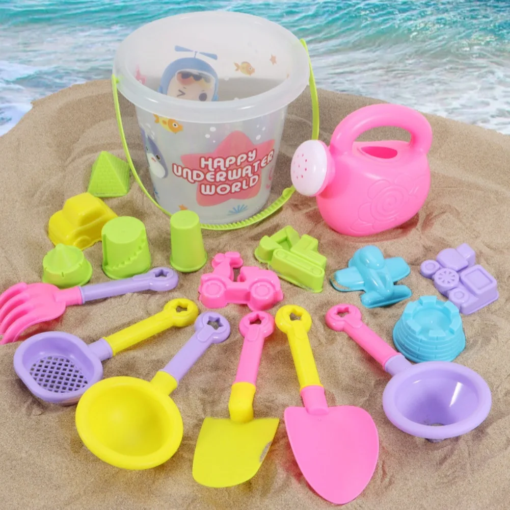 18PCS New Beach Sand Play Sets Kids with Truck Sandbox Shovel Animal Molds Accessories Outdoor Water Games Baby Boys Girls Gifts