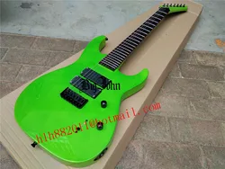 Green 7 Strings Electric Guitar, Neck Through Body ,Basswood Body, Rosewood Fingerboard, Black Hardware, BJ-510