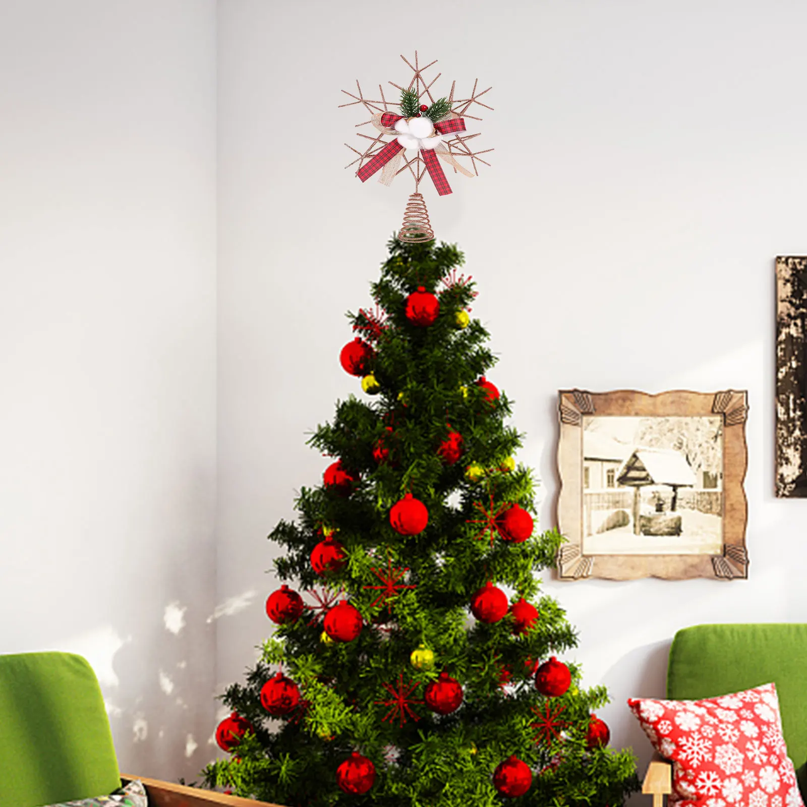

Christmas Metal Topper Star Decoration For Xmas Tree Holiday Metal Tree Topper Party Home Decorations Festive Theme