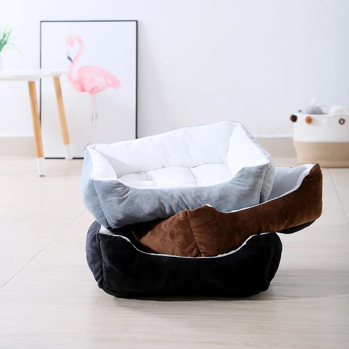 

Square Pet House for Dogs Cats Warm Pets Pad Removable Sponge Washable Sofa Bed Cat Kennel Nest Supplies Four Seasons Universal