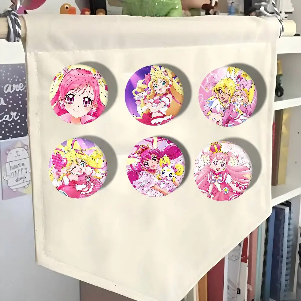 P-Pretty C-Cure الوردي 58mm اليدوية بروش الكرتون تأثيري شارة على ظهره مجوهرات اكسسوارات هدايا