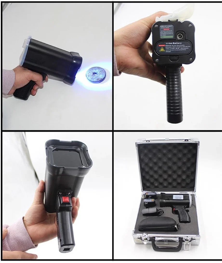 2025년 핫 세일 휴대용 고출력 UV 손전등 충전식 핸드헬드 UV LED 램프 NDT 블랙 라이트 침투 검사 UVA 365nm