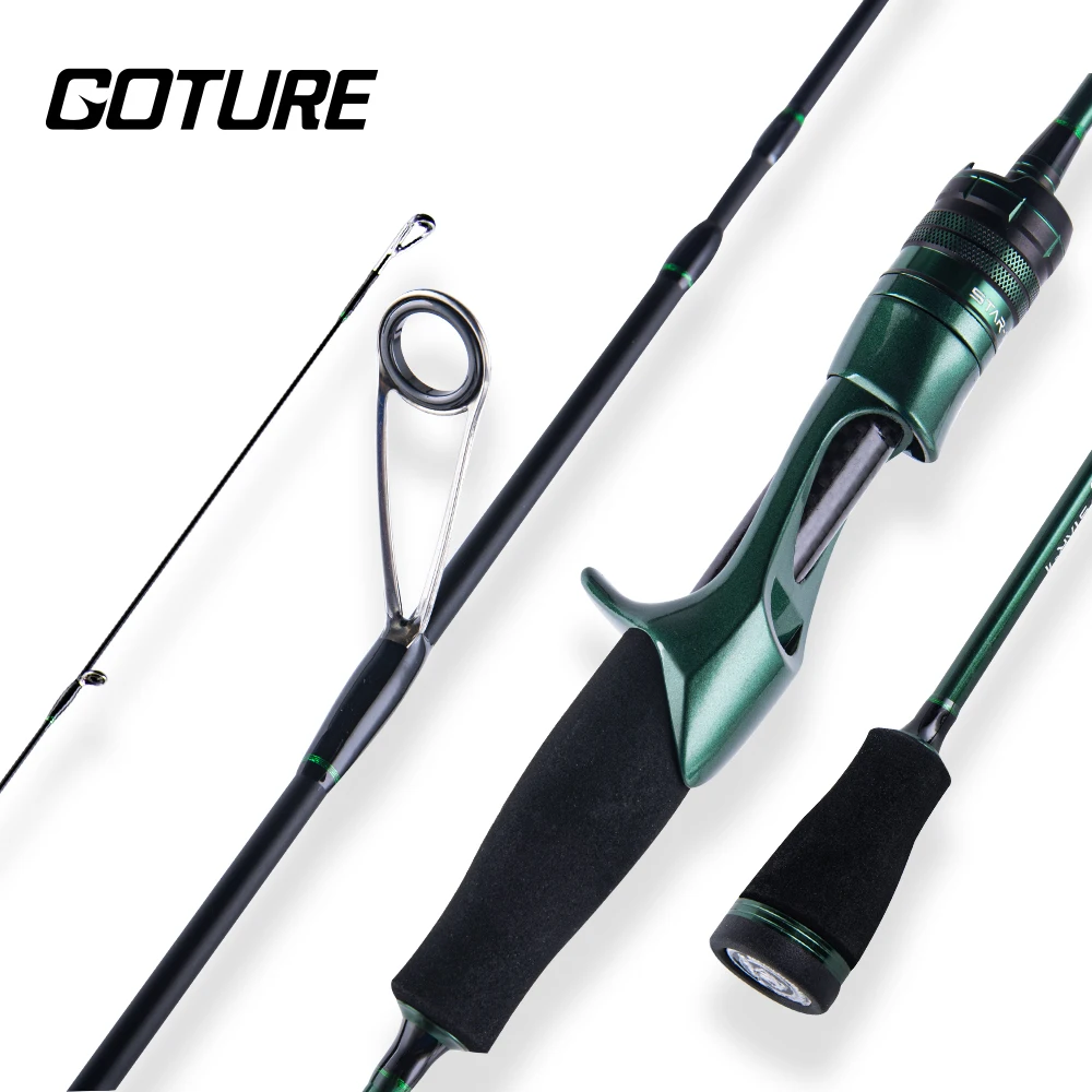 Goture 0.8-6g Soft Tip Fast Action Carbon Fiber Spinning Casting Fishing Rod Ultralight UL Power 2 Section Lure Rods PE 0.2-0.8#