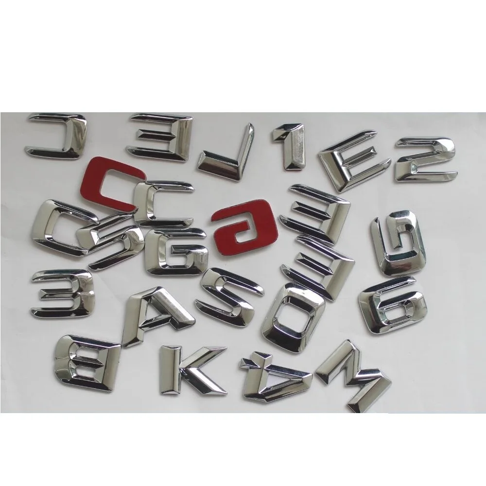 Chrome DIY 3D Letters Number Trunk Emblems Badges for Mercedes Benz AMG A B C E CLK CLS CL G GLK GLS GLE GLC S SLK SL